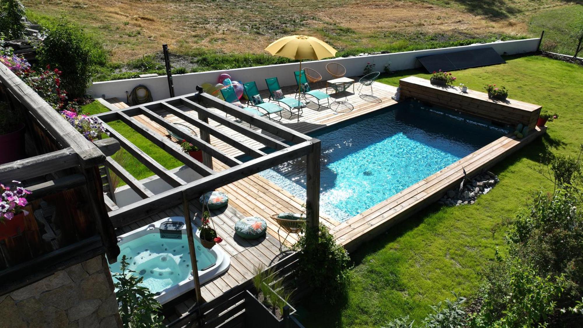 Chalet Serre Cambeou Piscine&Spa Saint-Chaffrey Exterior foto